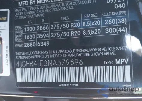 2022 Mercedes-Benz Gle 350 from USA, damaged, VIN 4JGFB4JE3NA579696